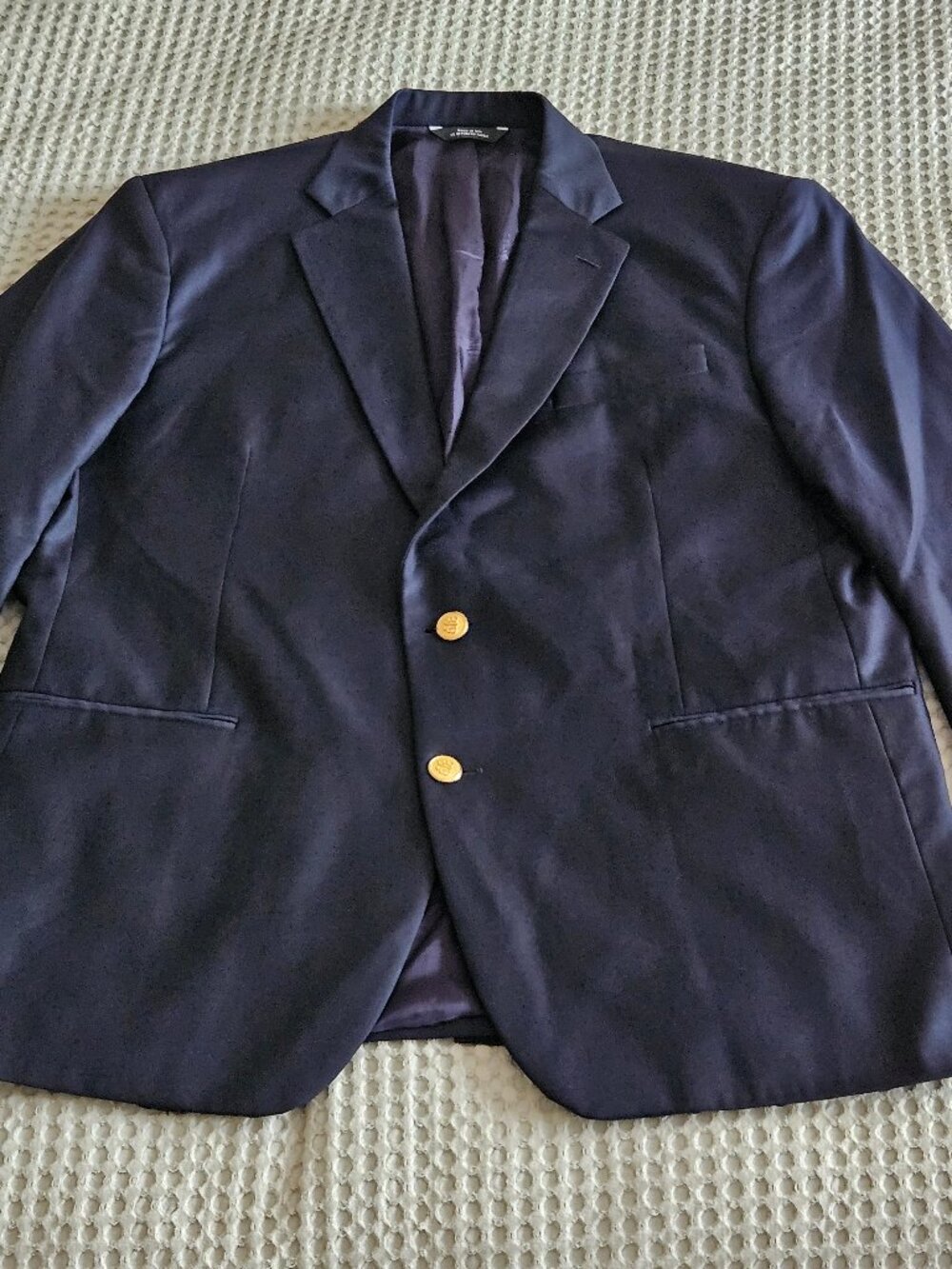 Brooks Brothers Madison SAXXON Navy Wool Blazer 46R Made USA